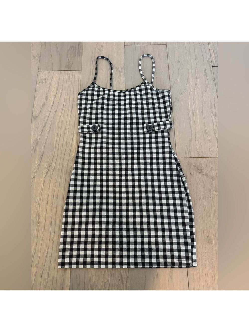 Rue 21 Checkered Plaid Mini Bodycon Dress Black and White